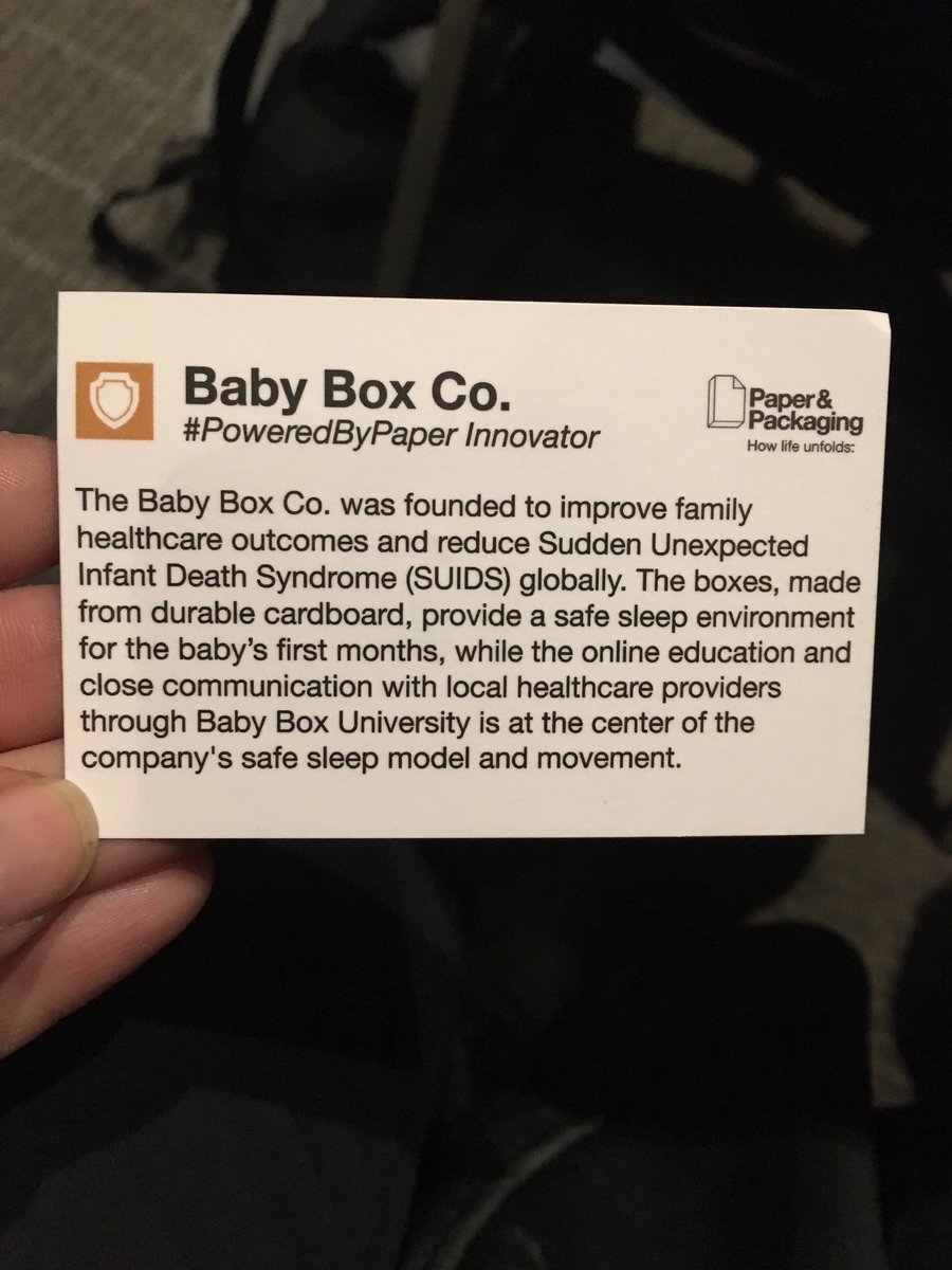 PublicisHealth's tweet image. Baby Box Co. given to moms in Finland to reduce Sudden Unexpected Infant Death Syndrome - lowest rates in world #SXSW #PoweredByPaper