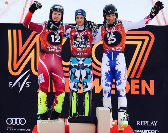 OnLineSkis's tweet photo. #Ski #jwsc2017 Adrian Pertl 🇦🇹 s'impose dans le #Slalom 🚹des Mondiaux Junior, Bjoern Brudevoll 🇳🇴 et Simon Efimov 🇷🇺 complètent le podium. https://t.co/nYefjzPb9Y