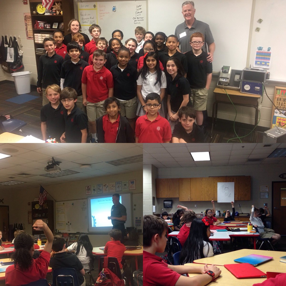 HuberD5's tweet photo. A little late posting out latest #MathInTheReWorld guest speaker. Math is used more than you might think! #gacelem https://t.co/ycCMeJOrJP