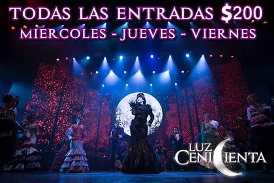 Atención!!!! En la semana de las 50 funciones. Todas las localidades $200!! #luzcenicienta  Para q todos puedan verla!!