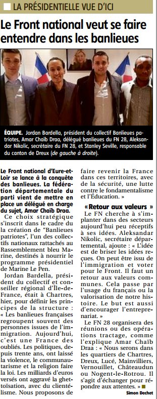Rassemblement28's tweet photo. Article de L'Echo Républicain sur notre présentation d'Amar Chaib Draa, nouveau délégué du @CollecBanlieues dans notre département! https://t.co/K8PMZaA80s