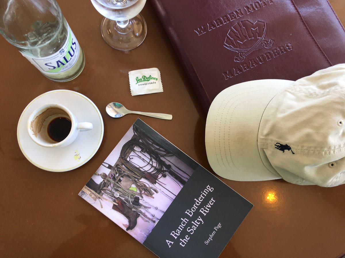 SmpageSteve's tweet photo. Someone at #ConfiteríaLesDelices reading #ARanchBorderingtheSaltyRiver by @SmpageSteve @WarrenPublicLib #WarrenMott @warrenmottlove #café https://t.co/hXMQytyIFA