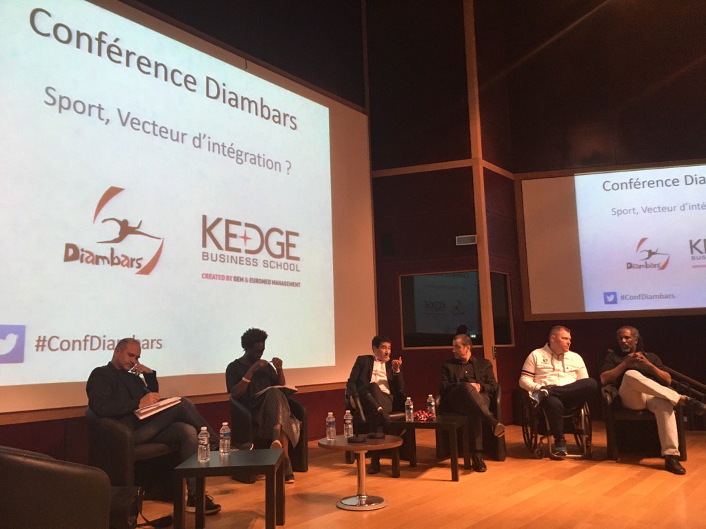 #confdiambars ce soir à @kedgebsMRS sur le Sport Vecteur d'intégration ? <a href="/DiambarsMed13/">DiambarsMed</a> <a href="/FroehlicherT/">Thomas Froehlicher</a> <a href="/Celine_Salle/">Céline SALLE</a>