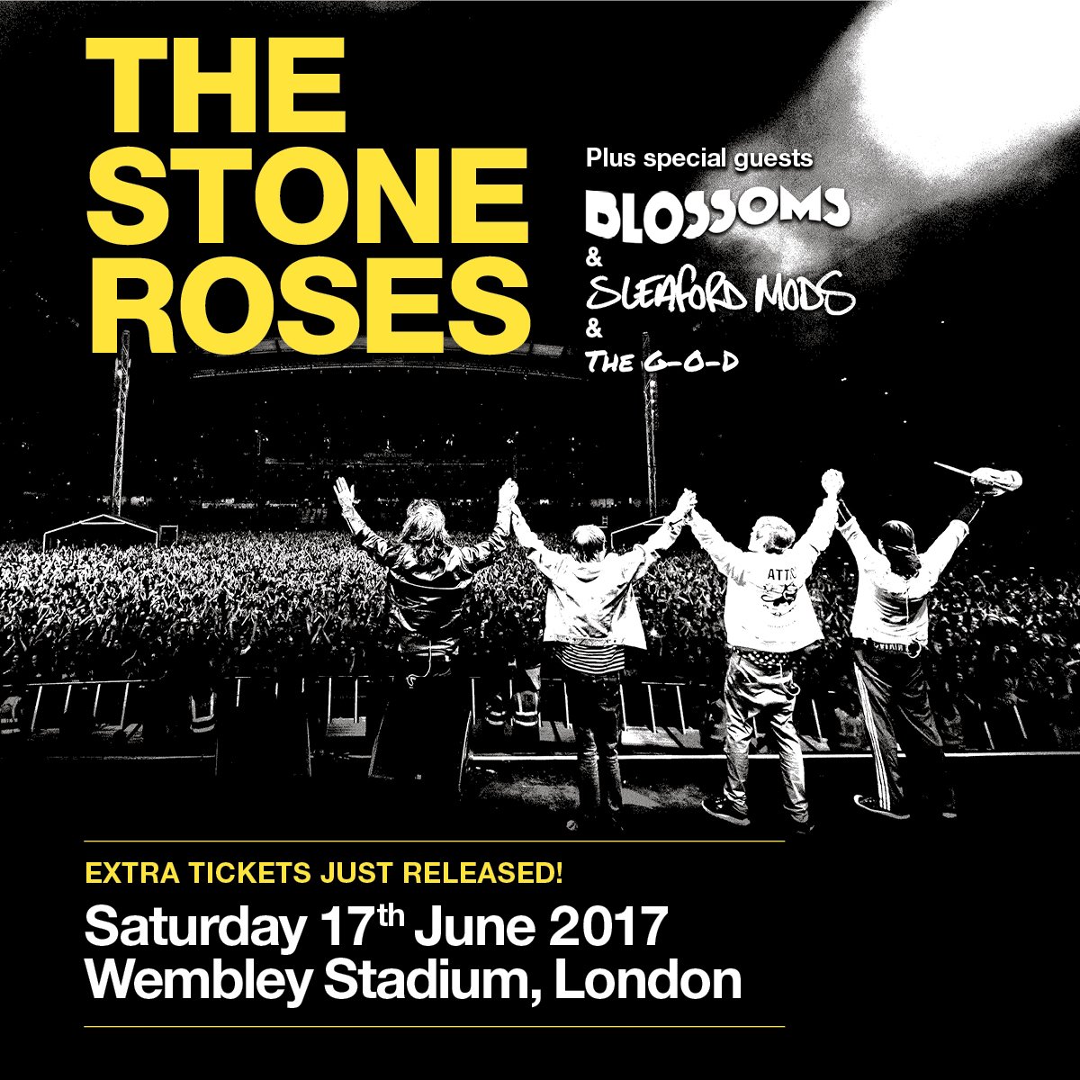 BlossomsBand's tweet photo. WE’RE VERY PROUD &amp; EXCITED TO ANNOUNCE WE’LL BE MAIN SUPPORT TO @thestoneroses @wembleystadium ON SAT 17TH JUN https://t.co/oYFTOW5Dk9 🍋💃🏻🌸 https://t.co/LJ5qEV5uDY