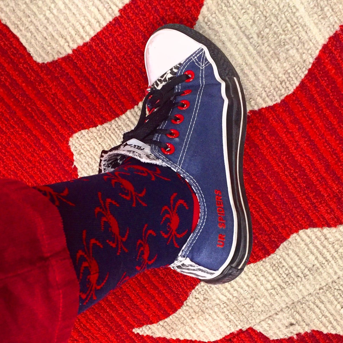 Sporting a strong sock game for National Spider Day thanks to UR Development! #spiderpride