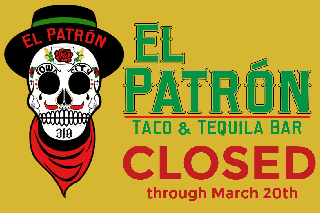 elPatronIC's tweet photo. We will be closed this week during Spring Break.  
We'll see you next week for #TacoTuesday! https://t.co/gqwTTlBZR1