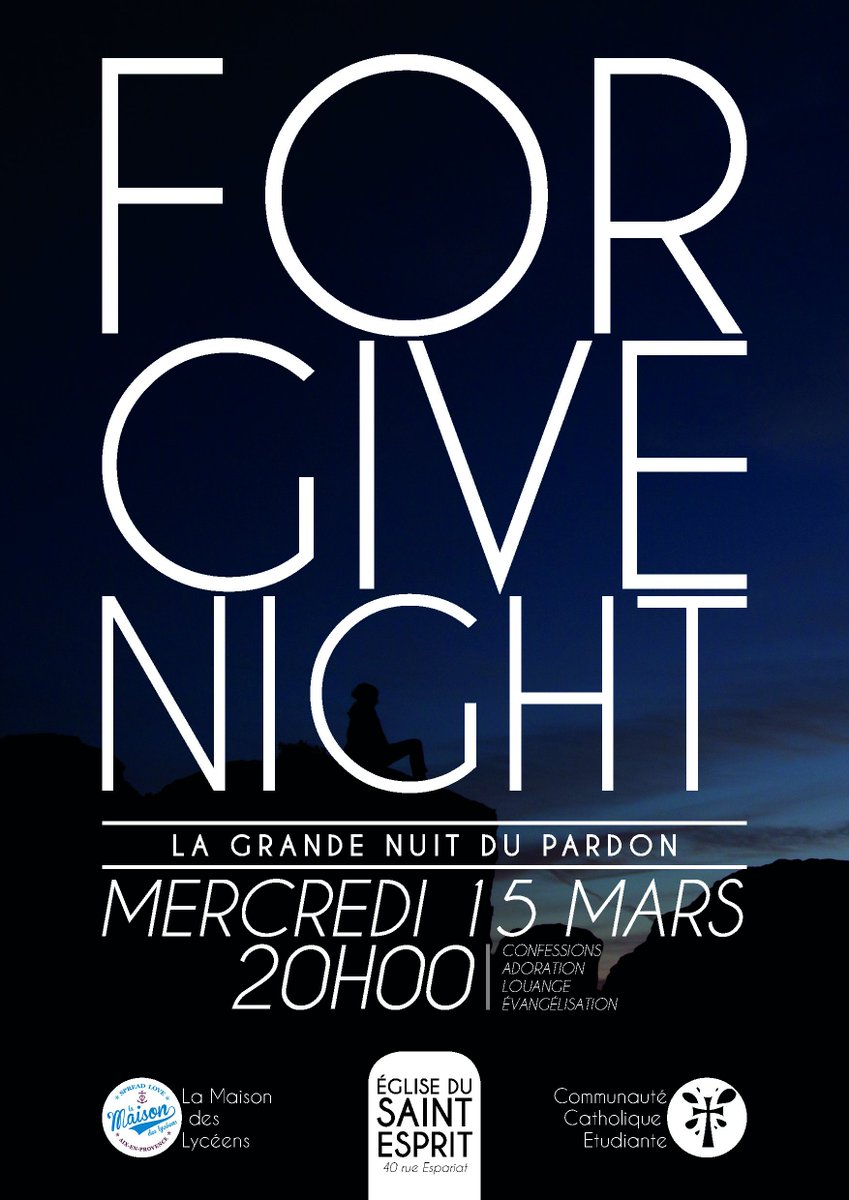 DioAixArles's tweet photo. J-1 : #ForgiveNight à #Aix. #pardon, #adoration, #chants de #louange et de #joie ! #Careme2017 https://t.co/iUFLeCZK6L @Jeunes_cathos https://t.co/DeGyzkiK9M