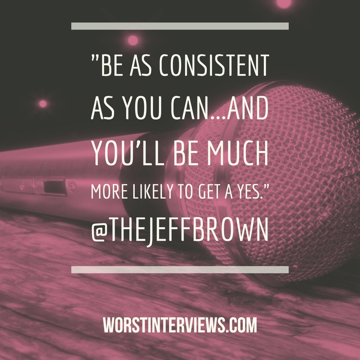 WorstInterviews's tweet image. How do you land a guest who is "out of your league?" @THEjeffbrown tells us how he did it and how you can too. buff.ly/2mSLX2c