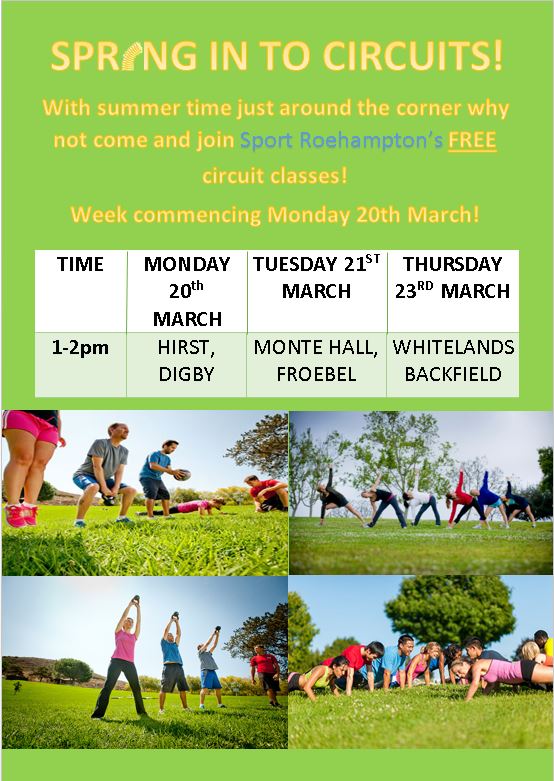 sportroehampton's tweet photo. Next week we are running FREE fitness classes! Don't miss out! #circuitclasses #summeriscoming #springintocircuits https://t.co/aEkiRHzbBq