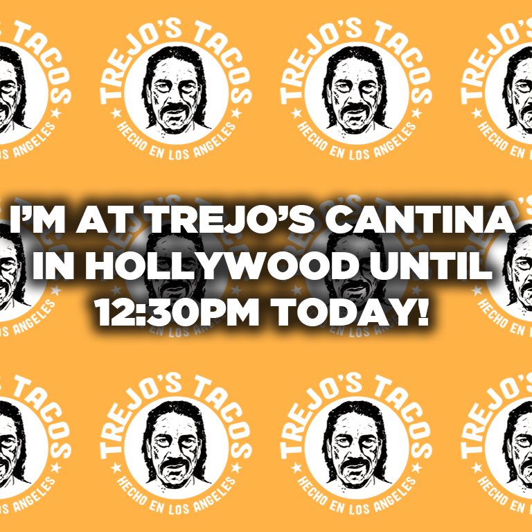 I'm at @TrejosTacos Cantina in Hollywood until 12:30pm today! https://t.co/1whiBkHy0z