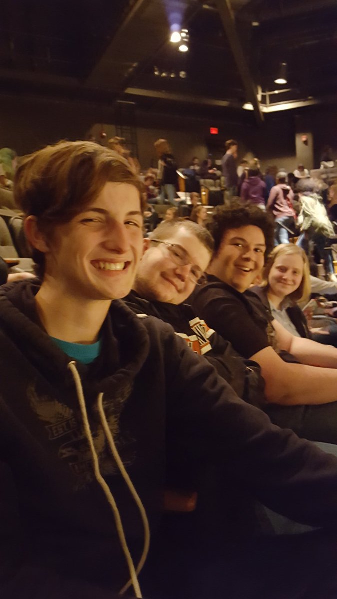 MissDuke08's tweet photo. CHS AP Lit and Lang students having a blast at Twelfth Night at Playmakers Theater! Ready for Act 2 with @lucas_i_guess and @Anseinyopants! https://t.co/zYuLSjeUxa