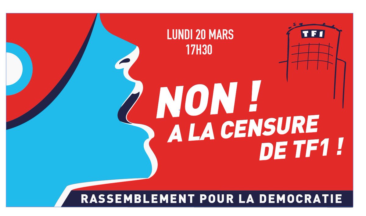 DLF_Officiel's tweet photo. #TF1boycott - Lundi, rassemblement pour dire NON à la censure @TF1 
Confirmez votre présence : manifTF1@gmail.com 
➡https://t.co/kBuTuXkkeS https://t.co/OX0uGGn22W