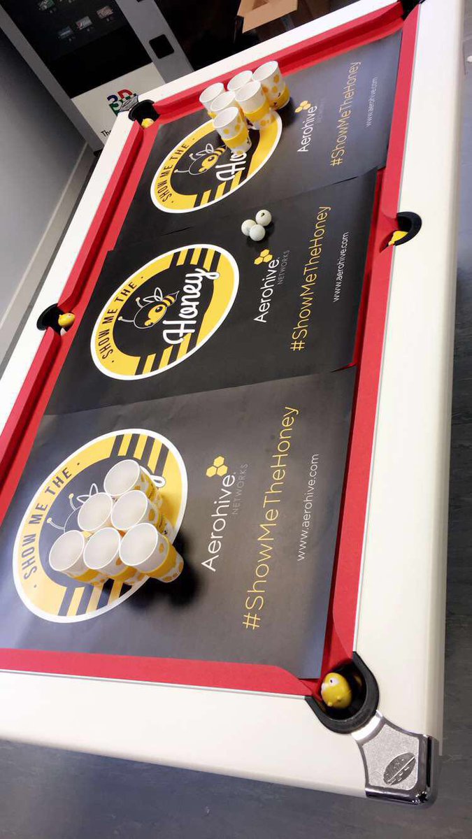 Never a bad time of the day for bee beer pong 🐝#ShowMeTheHoney @Aerohive #ExclusiveNetworks