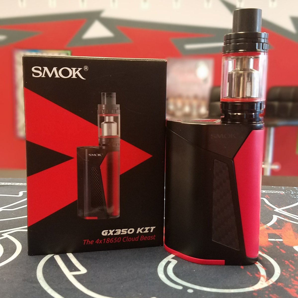 VaporMax2's tweet photo. Introducing the latest from Smok, the GX350! Featuring 350 watts and quad 18650 batteries! Comes with a tfv8! #vapeon https://t.co/NrpOuw3sAX