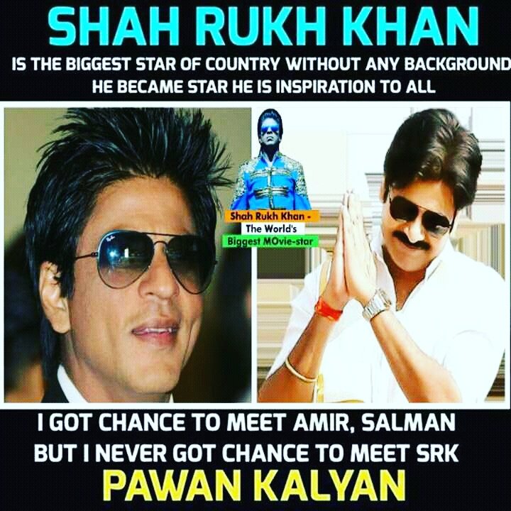 SRKsPrideOfIND's tweet photo. #Srk Is The #Biggest Star of Country without any Background He Became Star He Is #Inspiration to All...Said By:-> #Pawan_Kalyan. Must #RT it https://t.co/sJeBSTQ2UY