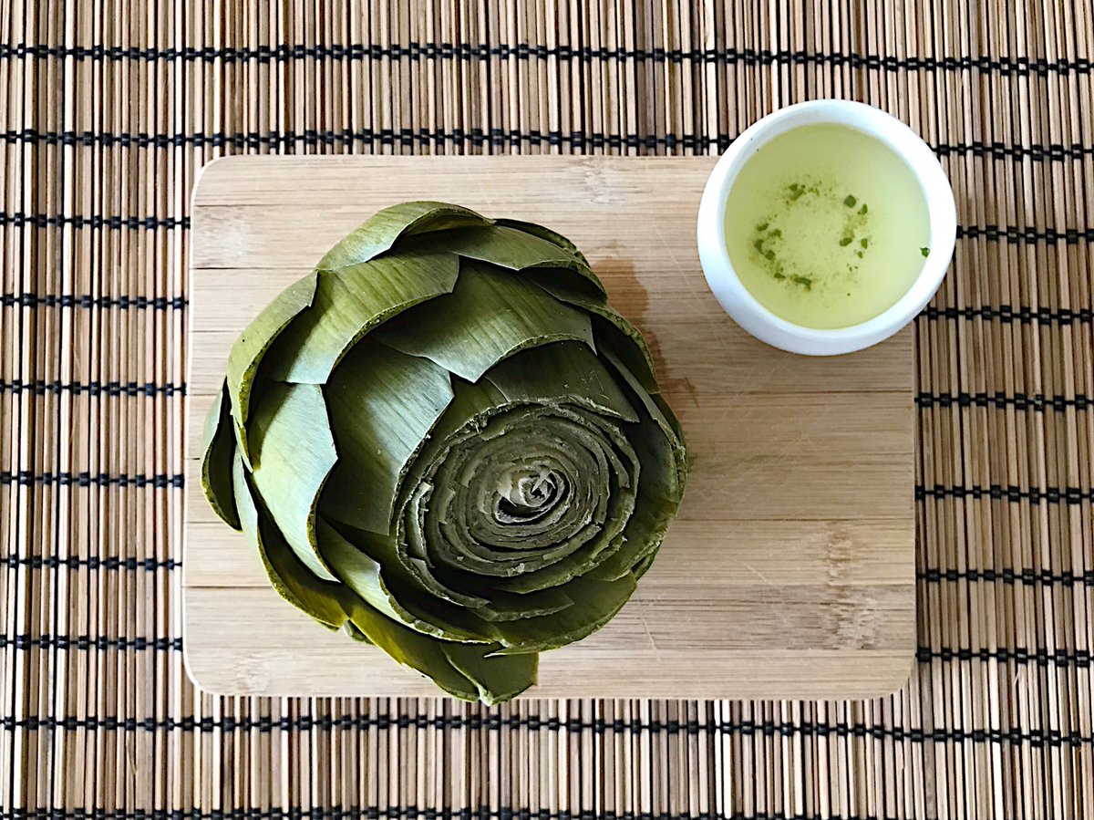 Steamed artichoke and Sencha with #teaandte. #tea #food #sencha <a href="/teaformeplease/">Nicole Wilson - Tea for Me Please</a> <a href="/TheTeacupAttic/">The Teacup Attic</a> @greenteainusa