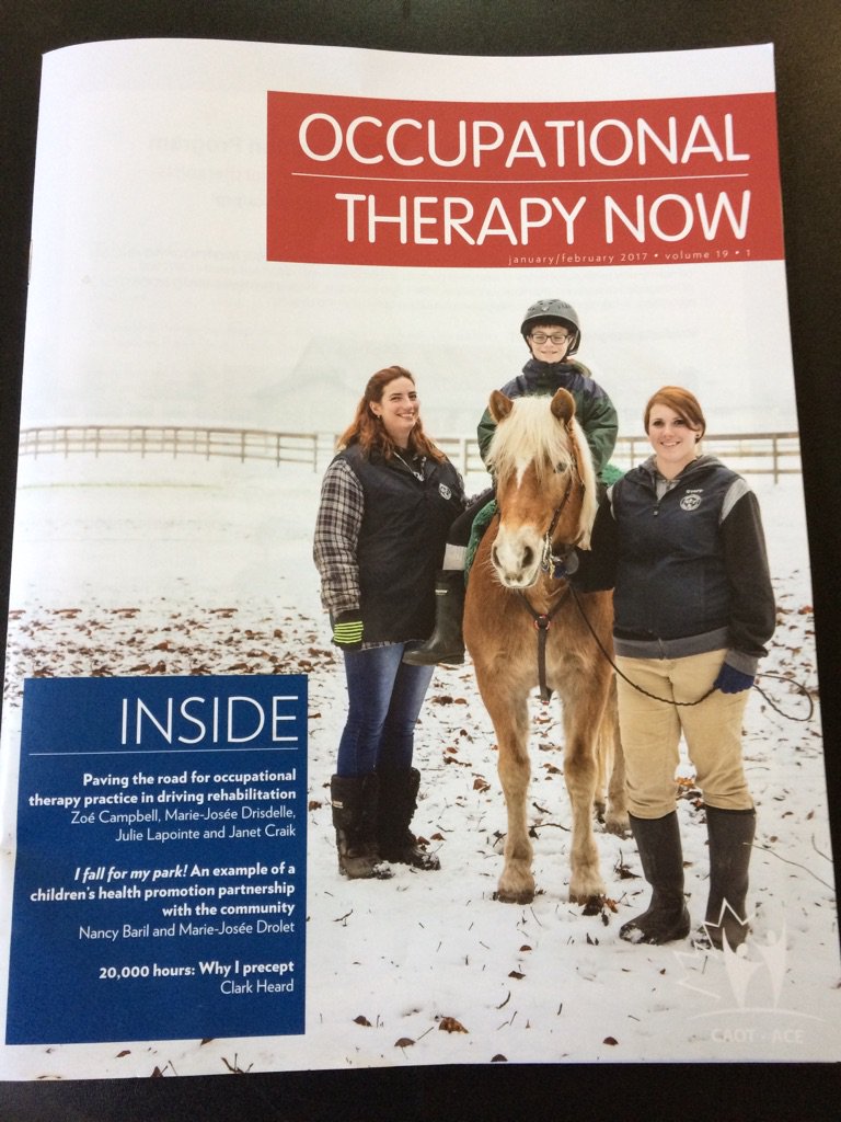As an #OT, proud when my Mom's #volunteer group is on the cover of OTNow!! #therapeuticriding #therapy #horses <a href="/CAOT_ACE/">CAOT_ACE</a> <a href="/Caot_bc/">CAOT-BC</a>