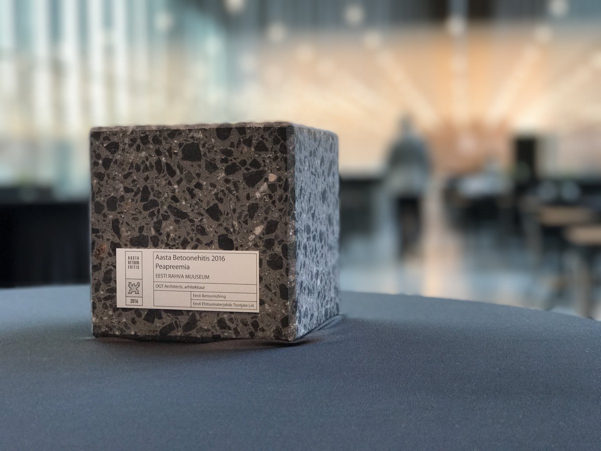 Dan_Dorell's tweet photo. "BEST CONCRETE BUILDING 2016 IN ESTONIA" AWARD RECEIVED TODAY IN TARTU! #dgtarchitects #EstonianNationalMuseum @Rahvamuuseum https://t.co/JYhm2zh879