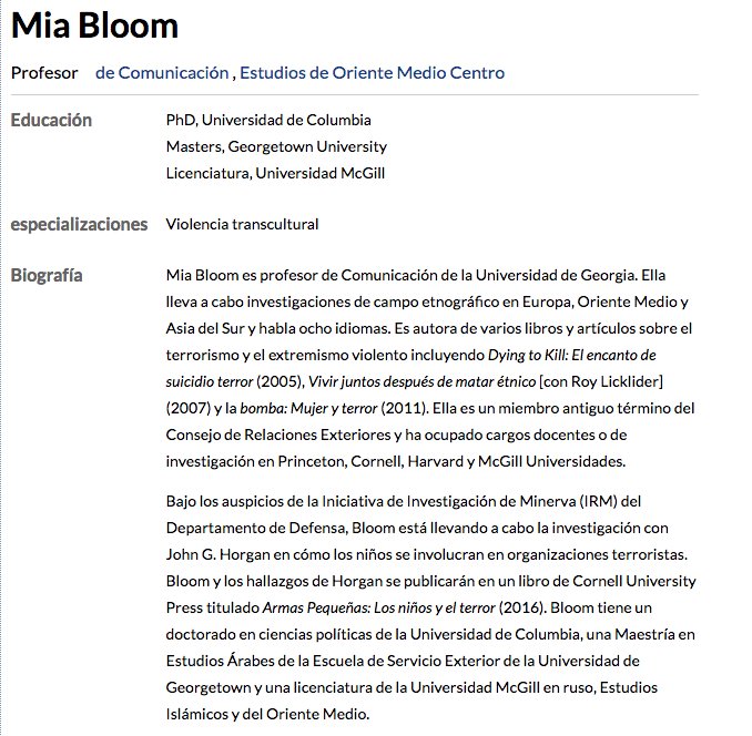 27/3 13:00h Vicalvaro Aula 062 del Edif. Depart. Mia Bloom hablará sobre el papel de la mujer en las organizaciones terroristas <a href="/urjc/">URJC</a> #urjc