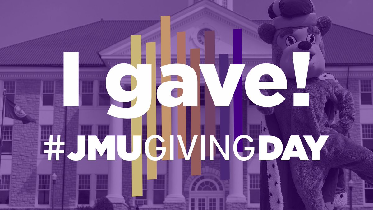 JMU's tweet photo. RT if you made your gift today! #JMUGivingDay 💜💛 https://t.co/H4Nn2s9Yz6 https://t.co/P1UiTqAzEm