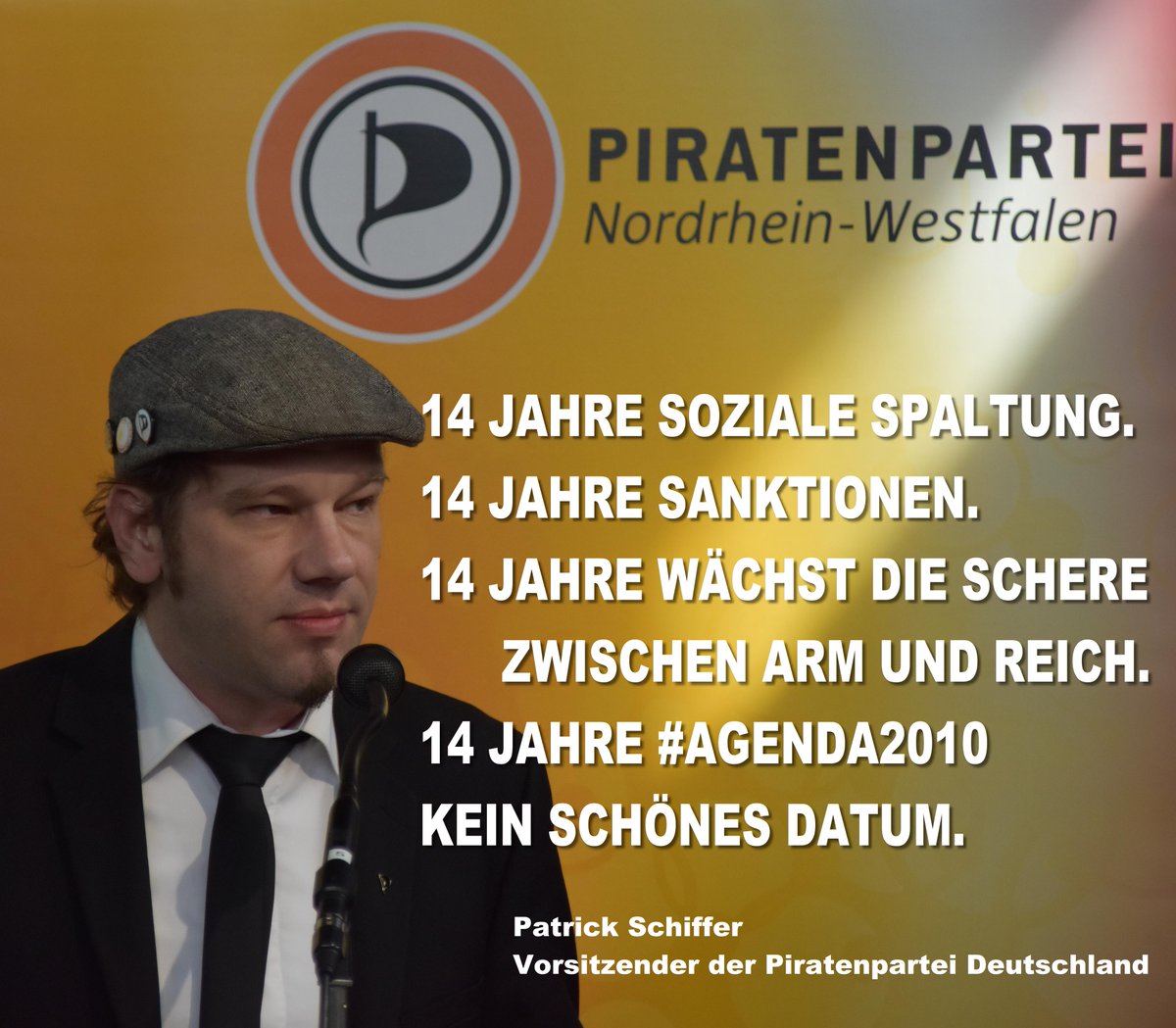 Heute vor 14 Jahren, am 14.03.2003 verkündete Schröder und die #sPD- die #Agenda2010.
Besser #Piraten+ wählen. Die sind für ein #BGE