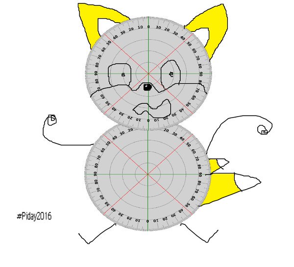 GrandAcademia's tweet photo. pi the hedgehog from #piday2014 3.14 the hedgehog in #PiDay2015, miles tails the protractor for #PiDay2016, PROTRUCKLES FOR #PieDay2017 👀👀👀👀 https://t.co/Bf1AzMXZ3a