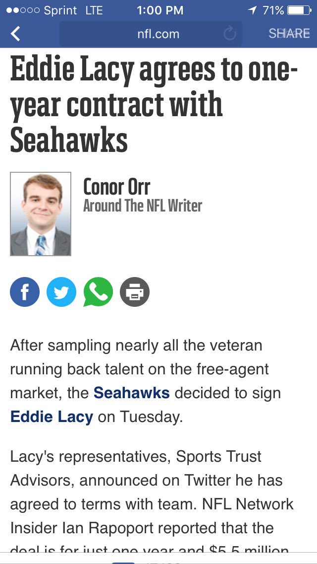 Thank you lacy for all you gave us and we wish you the best of luck in Seattle!!!