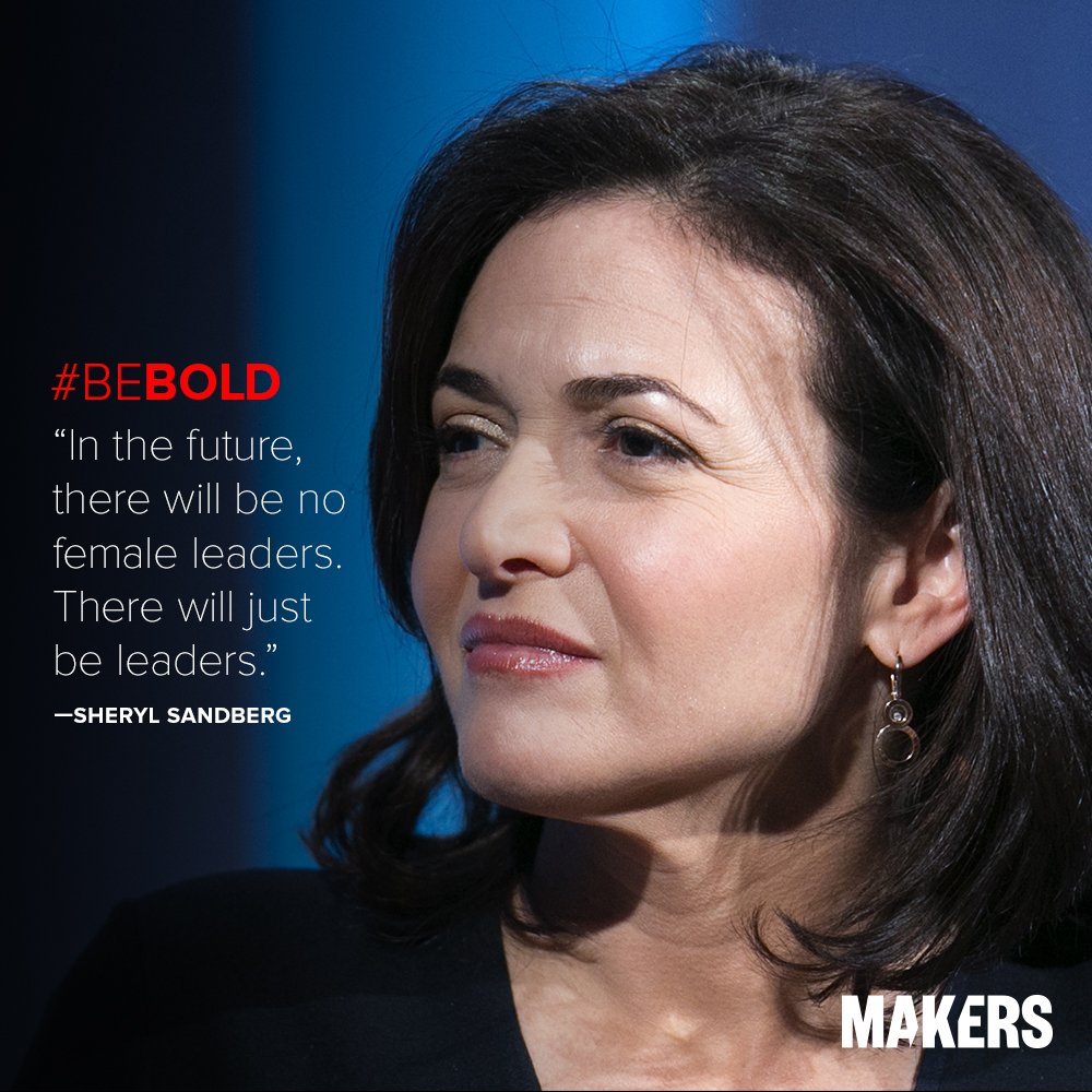 MAKERSwomen's tweet photo. Continue to #BEBOLD with the help of this #TuesdayMotivation from MAKER @sherylsandberg: https://t.co/6gBPBD41kg #WomensHistoryMonth https://t.co/UzvpHJMRZb