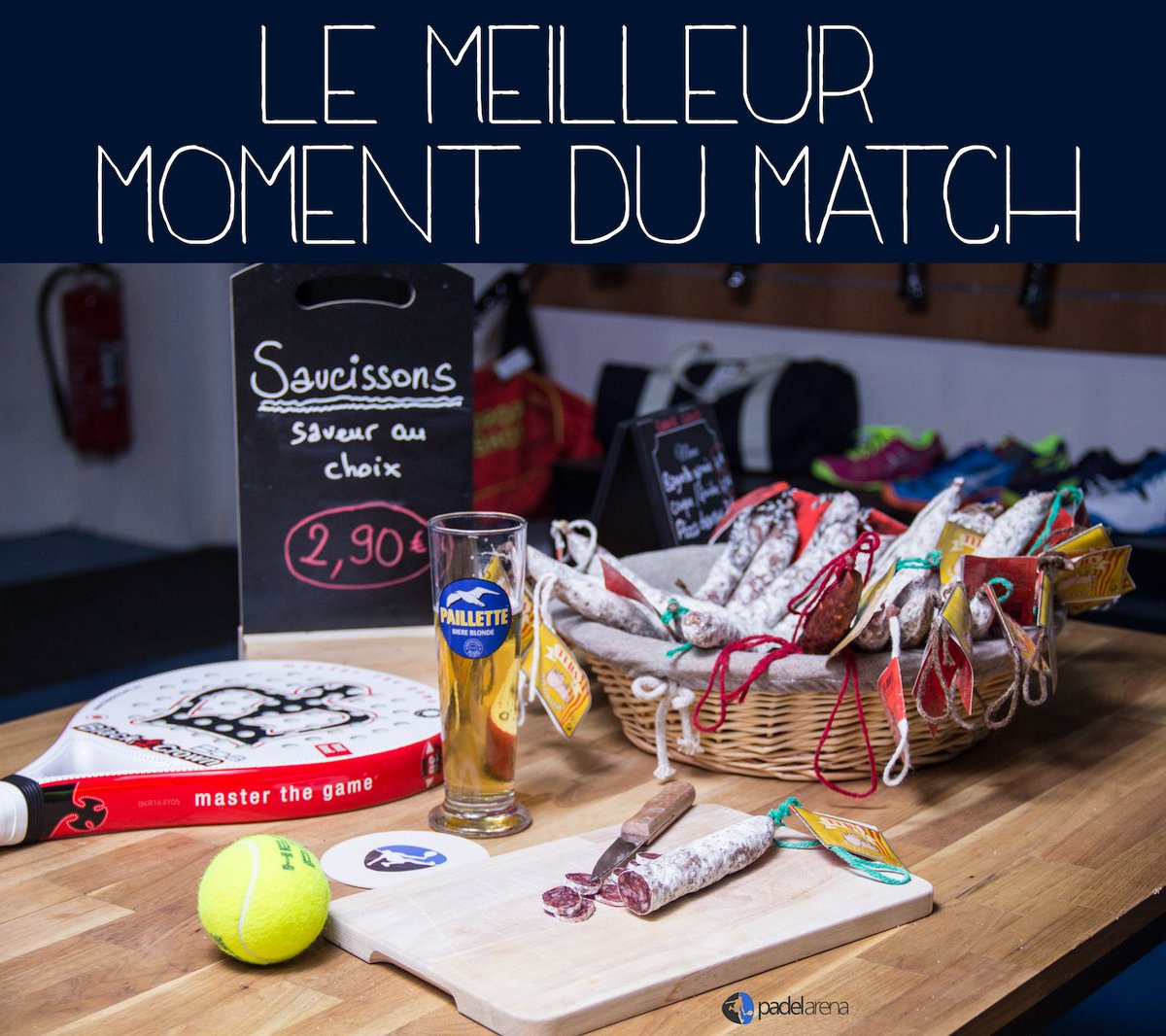 Padel_Arena's tweet photo. Ne niez pas. Nous le savons, et vous aussi.
#padelarena #padelfood #saucisson #moment #rouen #sportvstradition https://t.co/WSvcHpP5tw