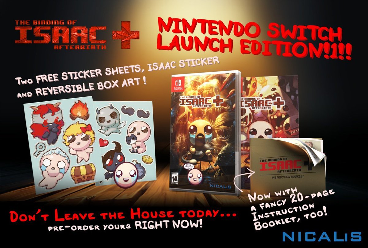 Tom_HirschEOD's tweet photo. The Binding of Isaac: Afterbirth+ is Set for 17th March Release on Nintendo Switch in NA https://t.co/kDNJUmfqS9 #gaming #europeplease https://t.co/3GYTHBJ6F2