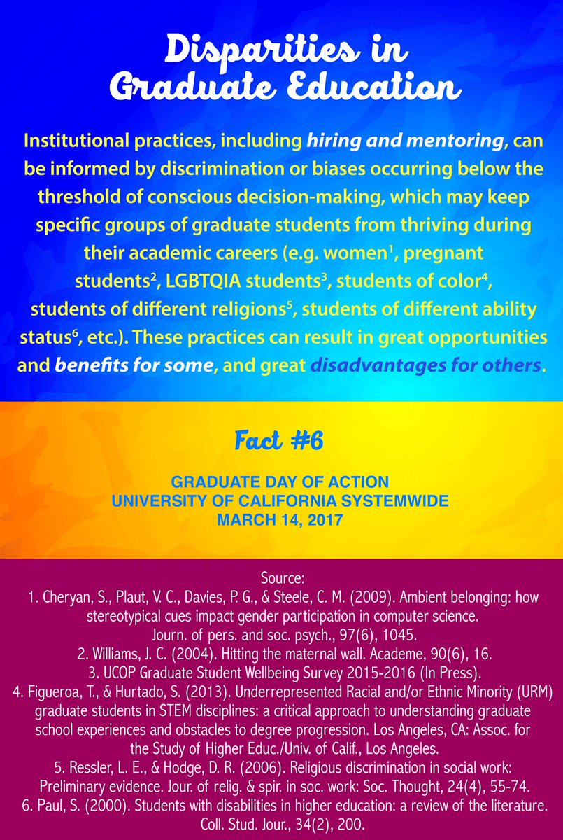 _UCSA's tweet photo. Today is the #GradDayOfAction @UofCalifornia. Here are seven facts about why grad students are joining together at noon today at all 10 UCs. https://t.co/ggEERh7ig6