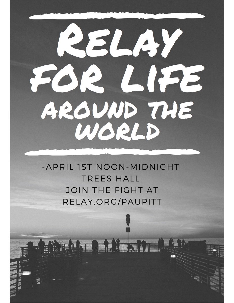 CACPitt's tweet image. Due to the PSD not being completed in time and no other location, our date and time has changed for Relay. Join us on 4.1.17 in Trees Hall!