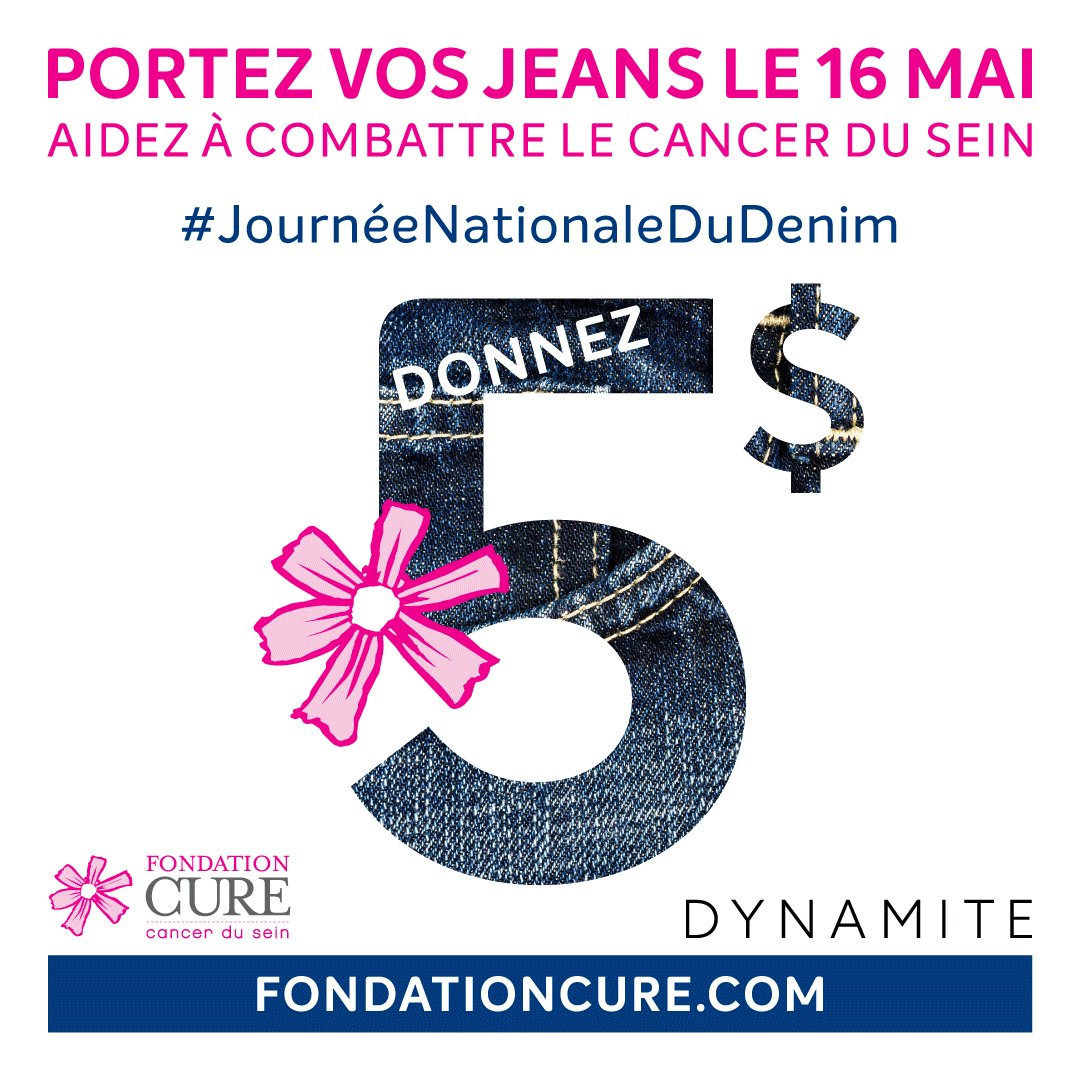 FoundationCURE's tweet image. Le 16 mai 2017, n&apos;oubliez pas de porter des jeans et de donner généreusement! curefoundation.com #JournéeNationaleDuDenim