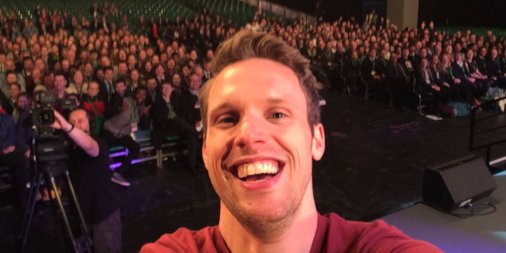BigBangUKSTEM's tweet photo. "I've just taken a photo of this year's GSK UK Young Scientist of the Year!" says @gregfoot, welcoming the Big Bang Competition finalists. https://t.co/YH0Z7GnzRr
