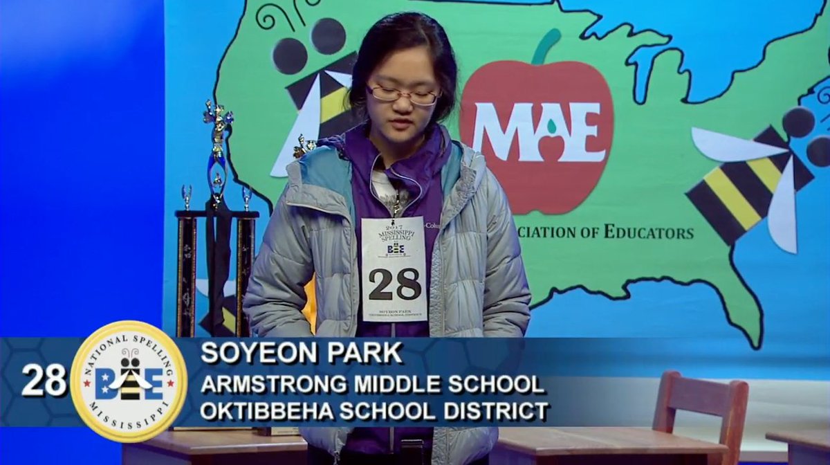 MPBOnline's tweet photo. Soyeon Park is the winner and Matthew Simpson is the runner up of the 2017 @MSEducators Spelling Bee. #MSBEE🐝 https://t.co/RxxY5Zm4fM