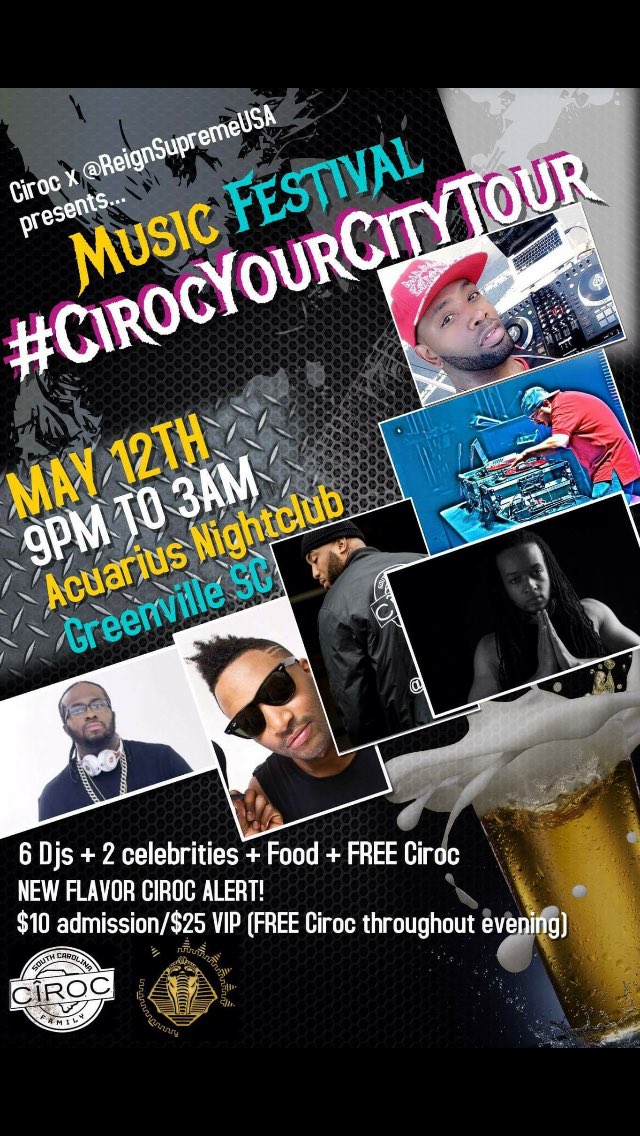 GreenvillianDJs's tweet photo. May 12 @Club_Acuarius @cris_coke @DJKG864 @deejayscientist @chief864_ @DjEmoney1 @feeva1 #cirocyourcitytour https://t.co/sXxFkiztqs