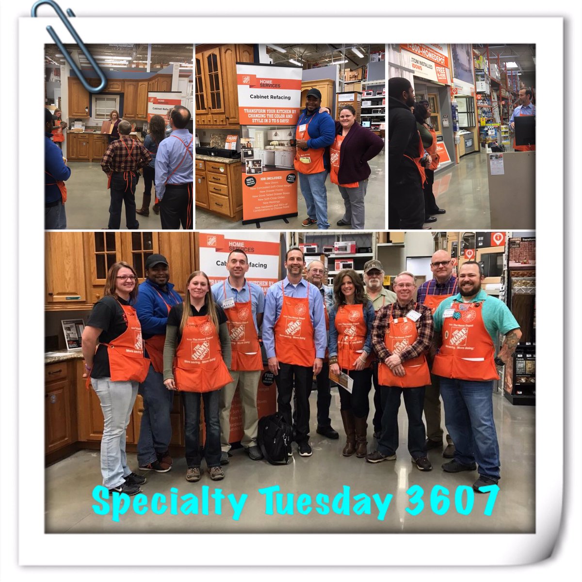 merritt_jen's tweet photo. 3607 Specialty Tuesday with Cabinet Refacing & HDE! Thanks Karla & Scott! #SalesInLeadsWin #TrendingOrange #3607Rocks https://t.co/8QZ1ZPtJT5