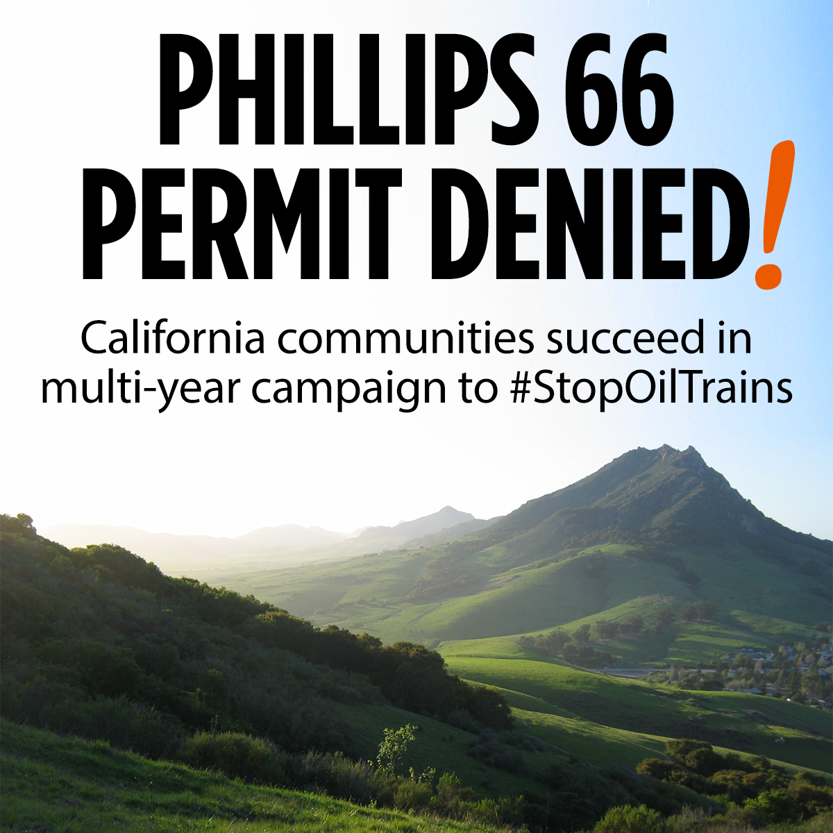 ethanbuckner's tweet photo. BREAKING: The San Luis Obispo County Board of Supervisors just DENIED the #Phillips66 oil trains project! #StopOilTrains https://t.co/2rlhxZdjLJ