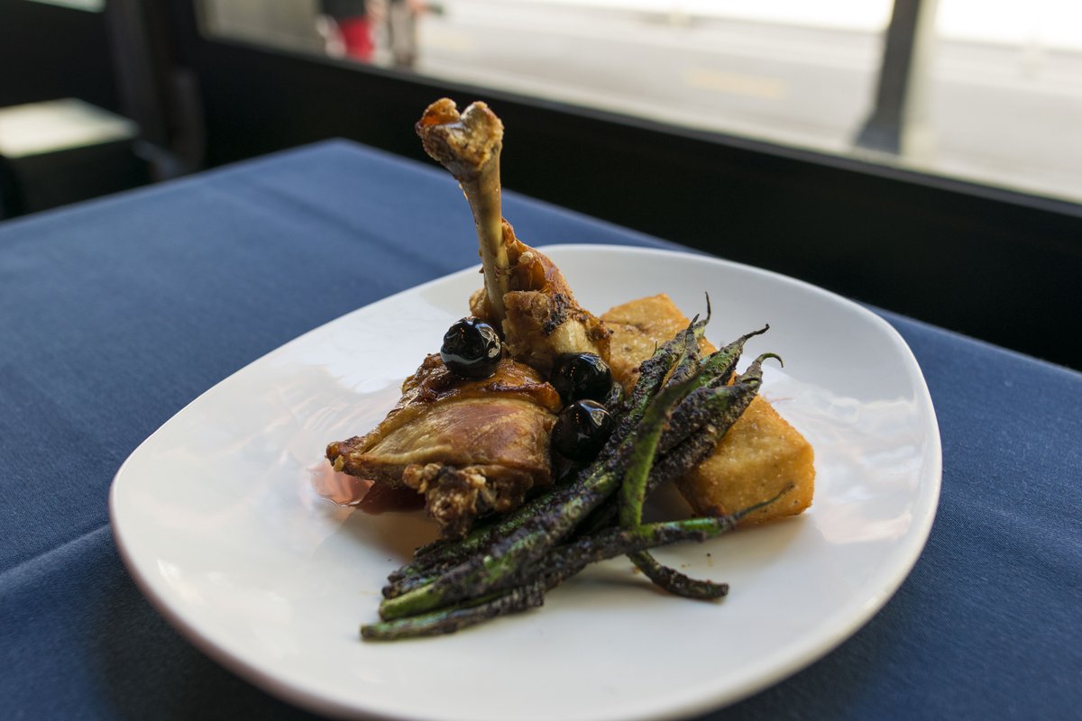 sevichepgh's tweet photo. Chicken L+T: Polenta Stuffed Thigh, Black Bean + Chorizo Cassoulet and Pickled Cherries. https://t.co/RVHKCZarV8