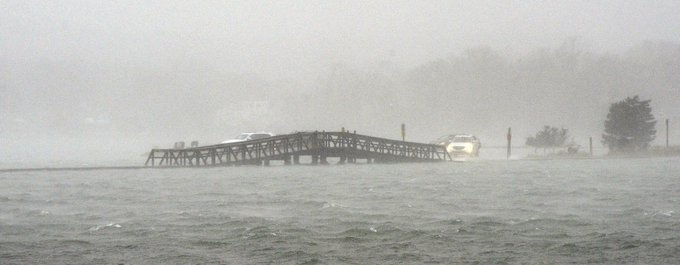 Sandwich Boardwalk is under water