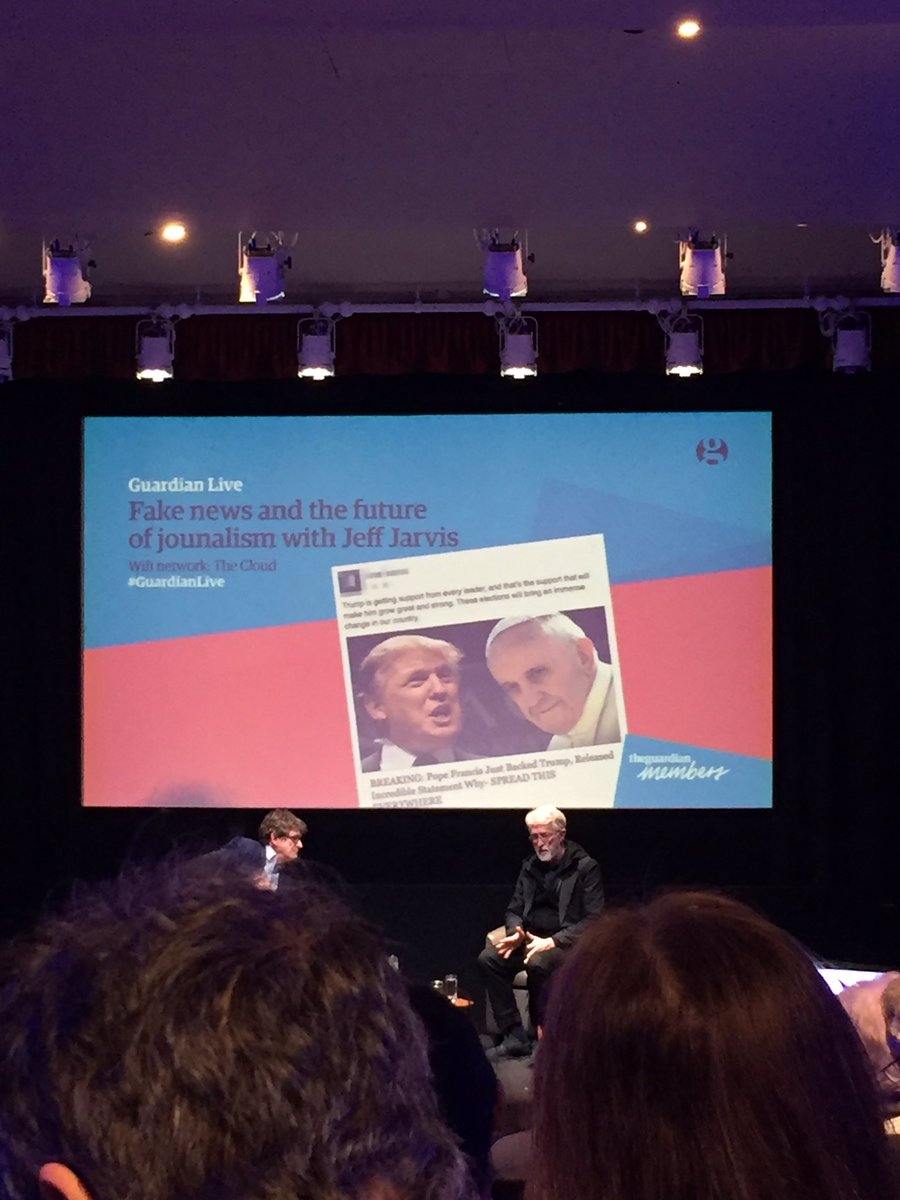 yaseed's tweet photo. "Society doesn't trust media anymore and the internet has killed mass media" @jeffjarvis #guardianlive https://t.co/C20auxU6v1