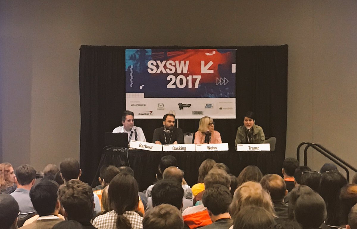 Full house for "Holograms and the Future of Lifestyle VR &amp; AR" w/ <a href="/DownLinc/">Linc Gasking</a> <a href="/miatramz/">Mia Tramz</a> <a href="/nycbabylon/">Rachel Weiss</a> &amp; Sony's Scott Barbour. #SXSW