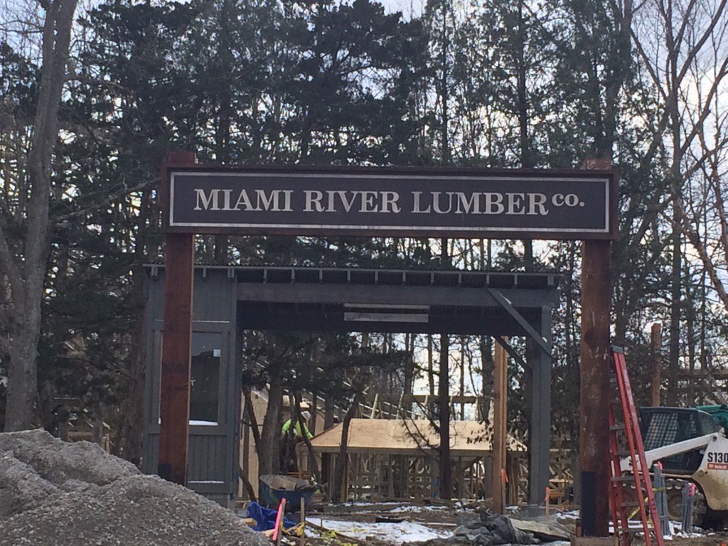 KingsIslandPR's tweet image. The new Mystic Timbers roller coaster is themed to an abandoned lumber company.