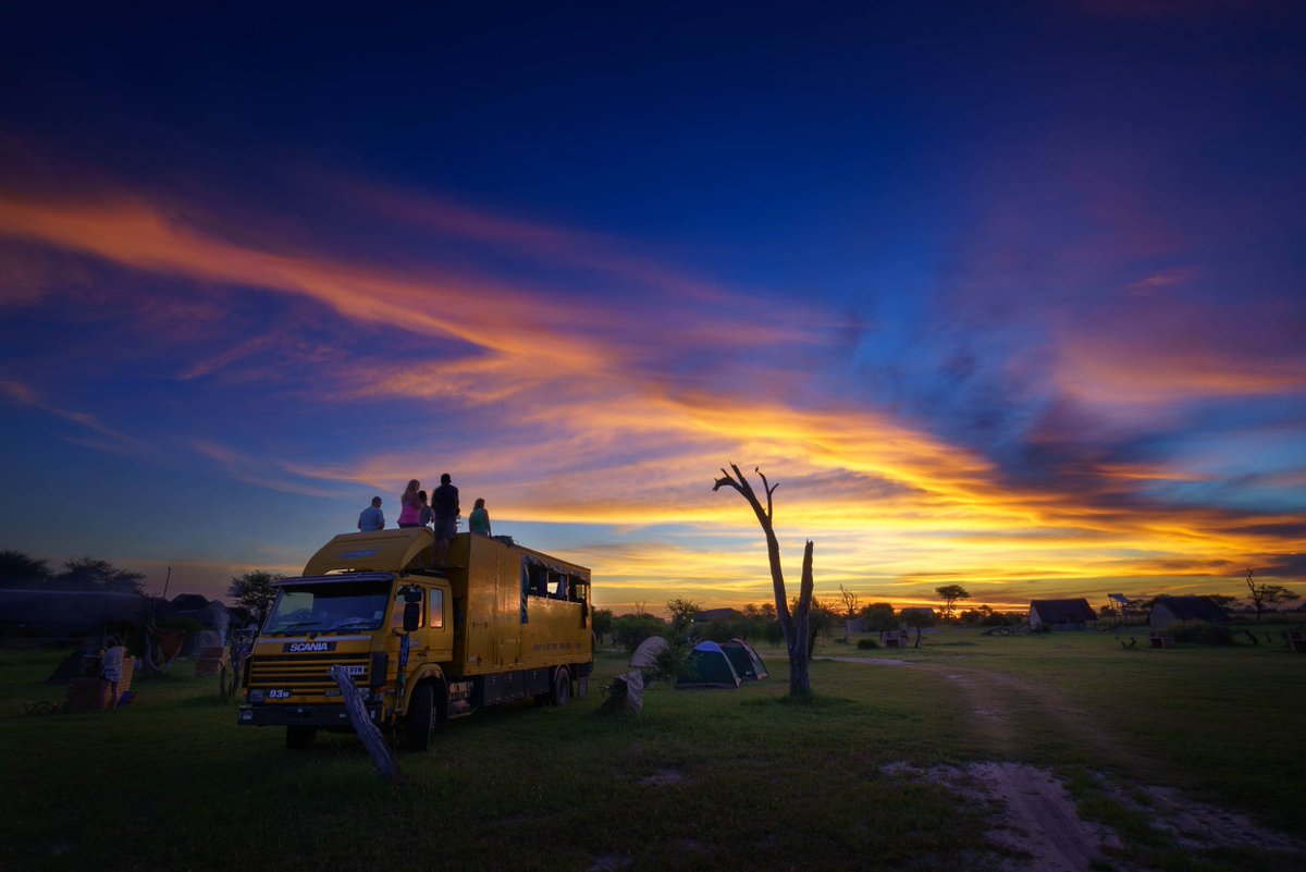 Enjoying the sunset at Elephant sands in Botswana.

#oasisoverland