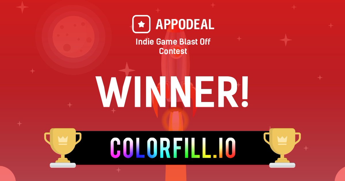 AppodealStack's tweet image. Congratulations @GrandLineGames! Colorfill.io Wins the Appodeal Indie Game Blast Off Contest 🎉   buff.ly/2mpcC2L #gamedev #indiedev
