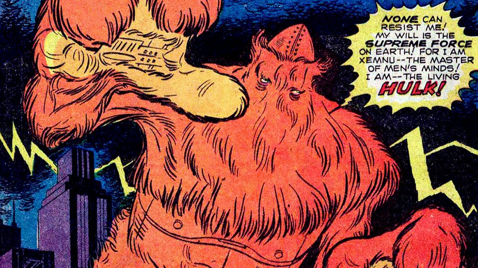 Marvel's tweet photo. Xemnu, the original Hulk, brings telepathic trouble to our #MonstersUnleashed spotlight: https://t.co/v4elN4clr5 https://t.co/J5rJQUGobm
