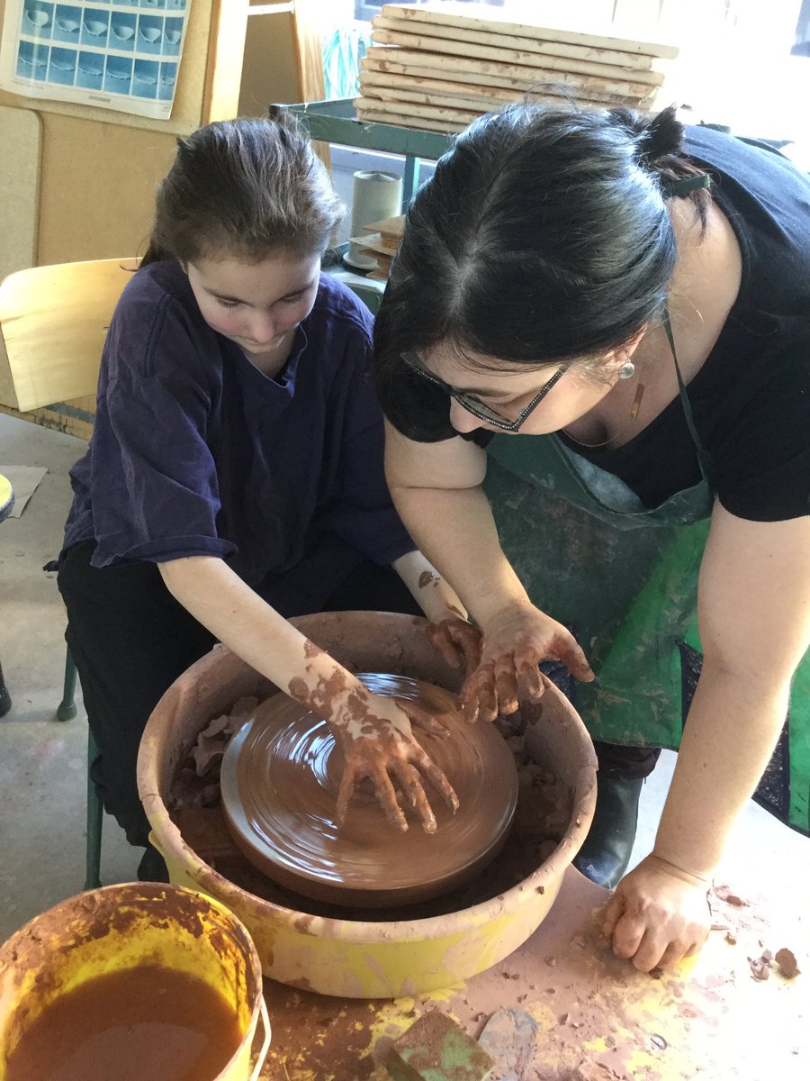 __Huckleberry's tweet photo. @MUCCPride #MYMAKE works with clay under the expert direction of Mrs. Batiuk! https://t.co/p7awdXD98P