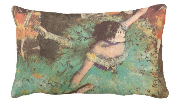 TeeLoft's tweet photo. This beautiful #pillow via @masterpiececafe is on sale today at https://t.co/5KQ3MC8P7B • #Ballet #Degas #EdgarDegas #GreenDancer https://t.co/tpDFCG4av0