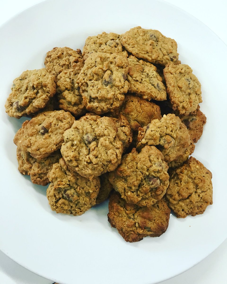 The team are loving my #peanutbutter #cornflake coconut #cookies with the bonus of <a href="/Flora/">Flora</a> #florabuttery &amp; #choccoatedpeanuts #homebaked