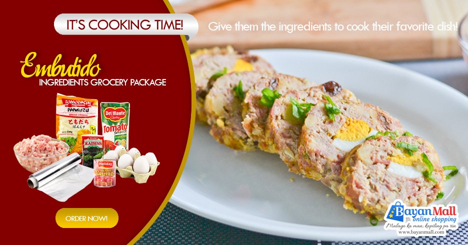 BayanMallOffic's tweet photo. It's Cooking Time! Send them the ingredients to cook their favorite Embutido! #Bayanmall SHOP NOW ➡ https://t.co/4JyfNXeM9I https://t.co/YZHcgLZ0un